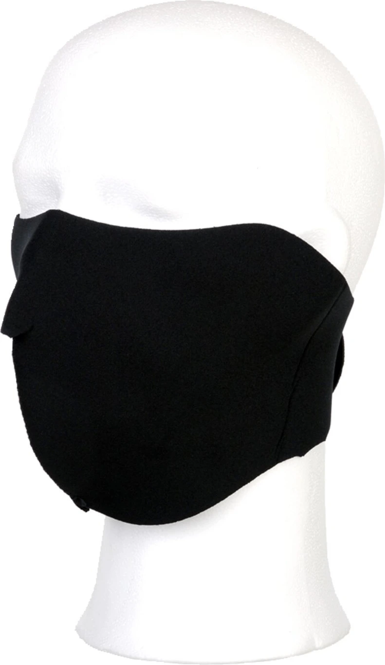 Half face biker face mask, Black, One size fits most