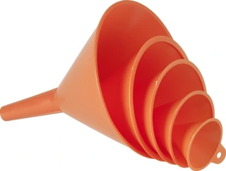 Oranžinis piltuvėlių rinkinys 5 vnt.