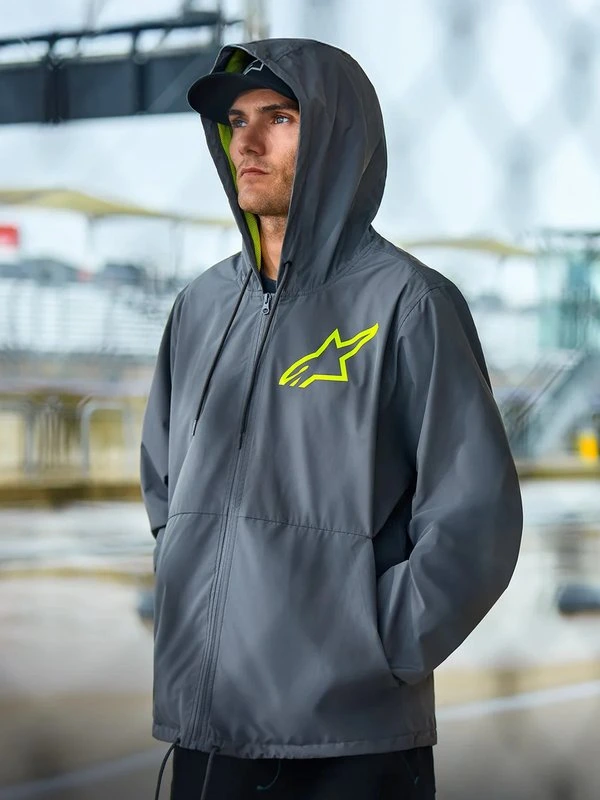Alpinestars Jacket Speeder Chromium Windbreaker Charcoal Fluo Yellow, XXL