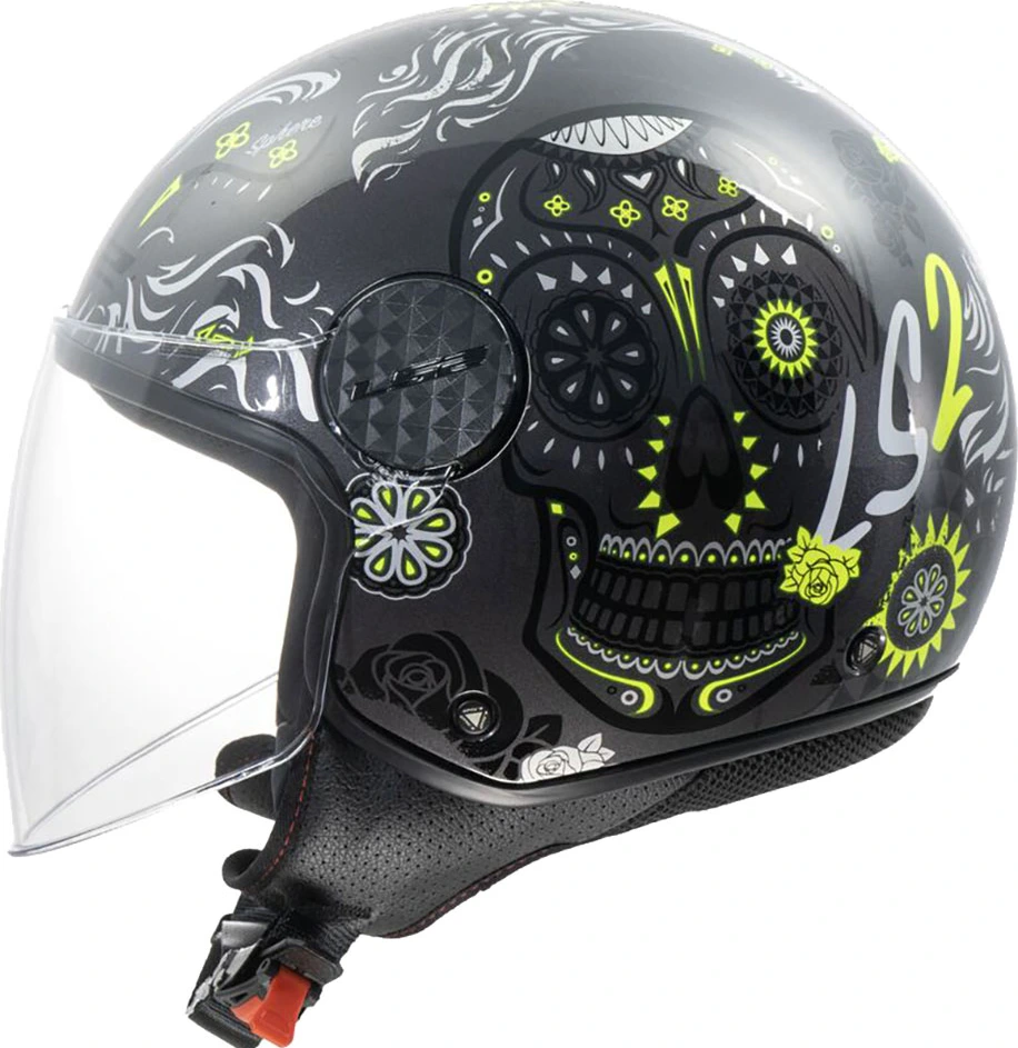 LS2 OF558 SPHERE LUX II MAXCA helmet - XS, Gloss black H-V Yellow