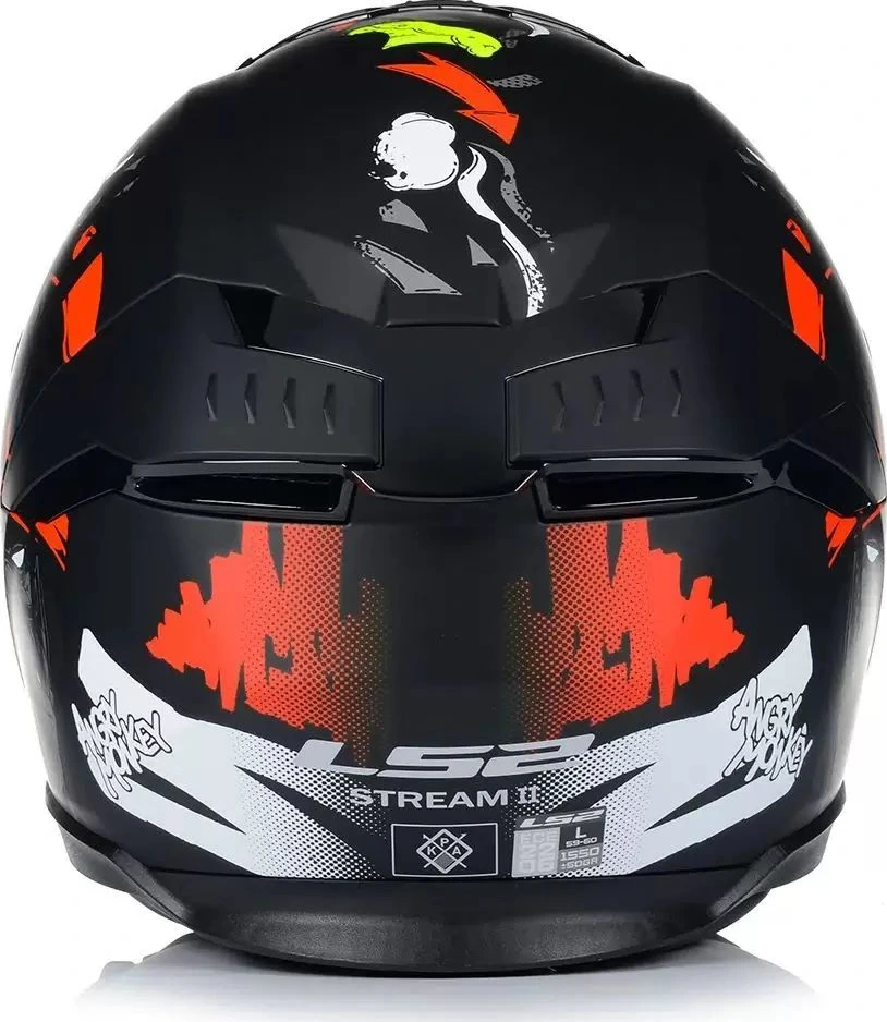 LS2 FF808 STREAM II ANGRY MONKEY helmet - S, Matt Black Red