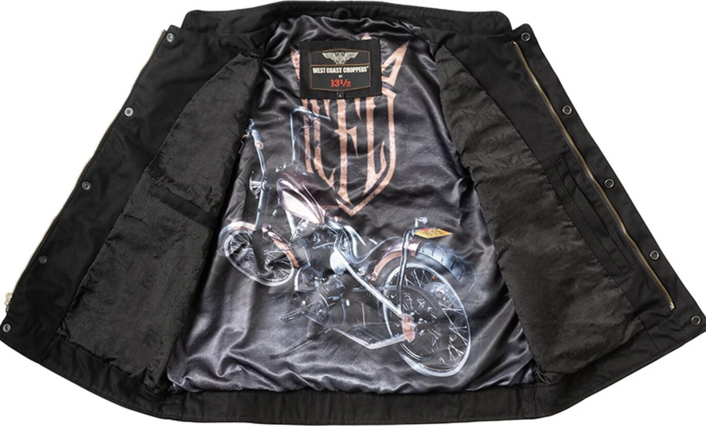 WCC x 13 1/2 Dominator black canvas riding vest, S