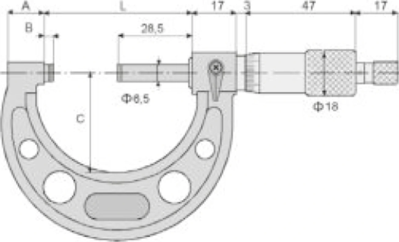 MIB, outside micrometer, DIN 863. 0-25mm, Satin