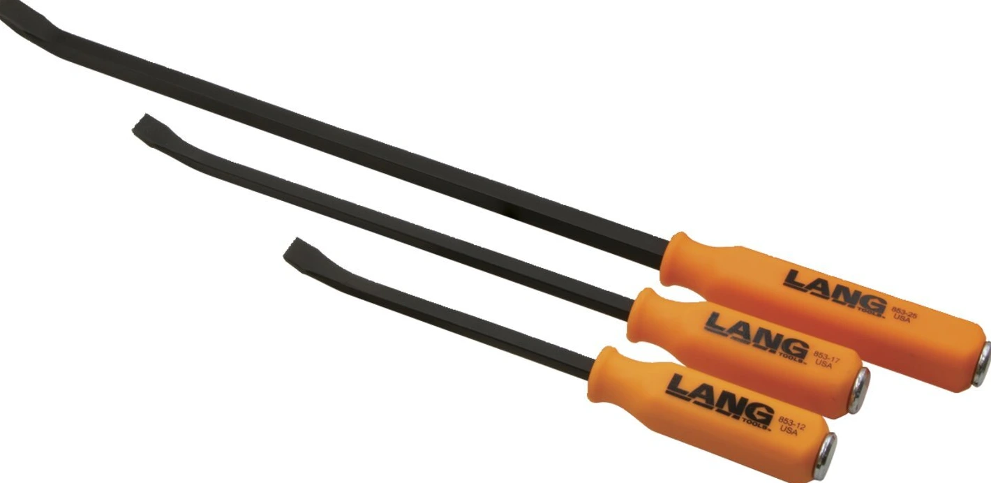 Lang Tools, pry bars. 3-piece set, Orange