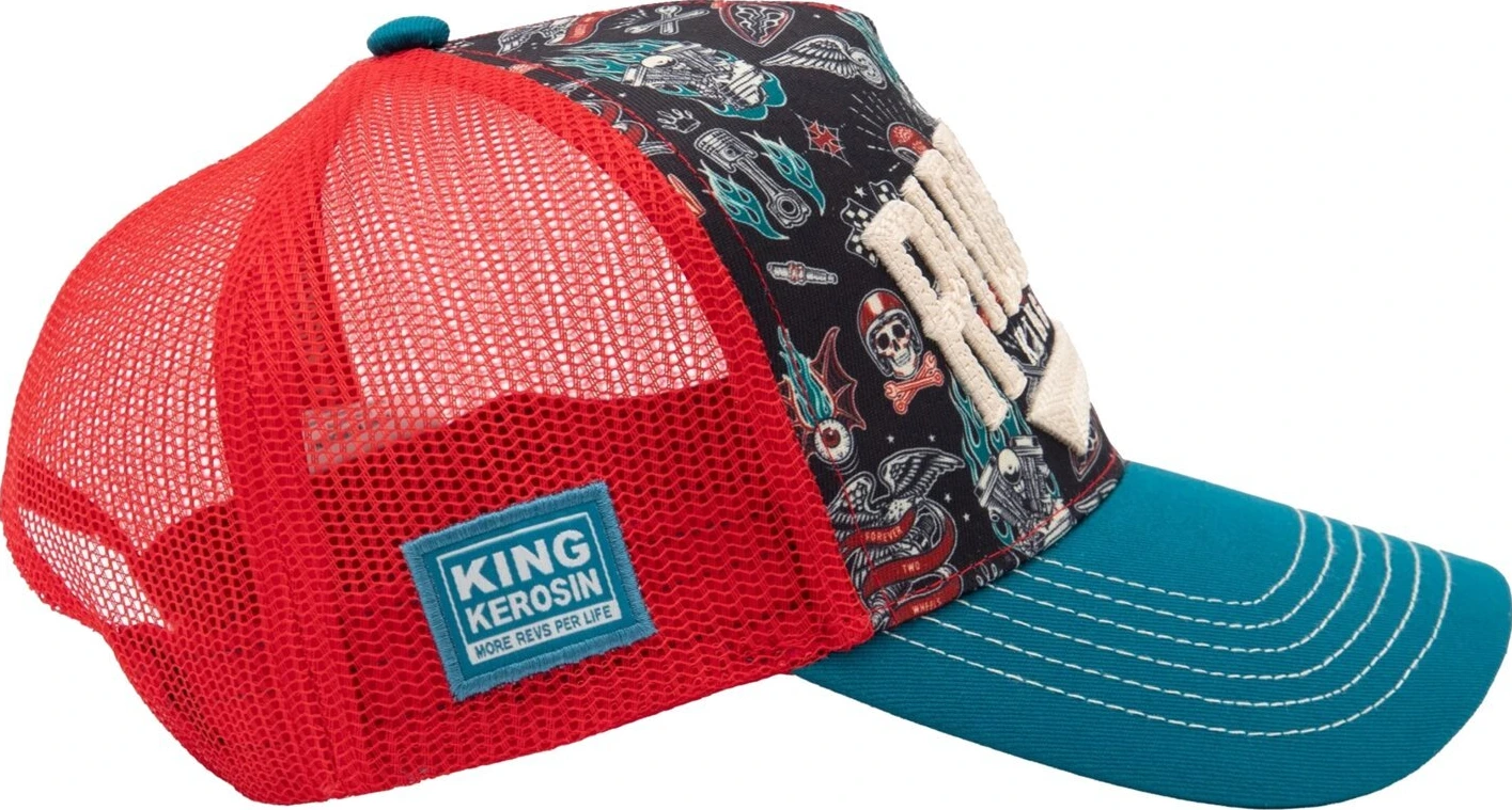 King Kerosin Ride Hard trucker cap, Red