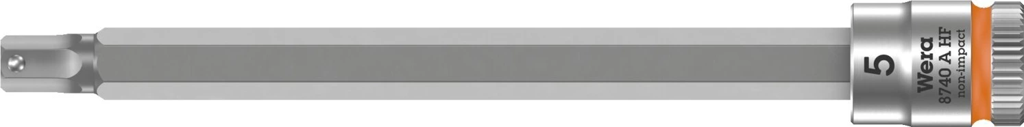 Wera Zyklop 1/4" Hex socket bit w/ holding function - Metric, Gray, 5 mm, Chrome