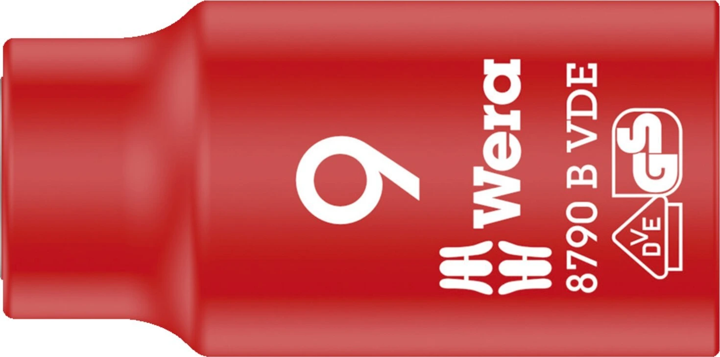 Wera Zyklop drive sockets 3/8" VDE 8790B, Red, 9 mm