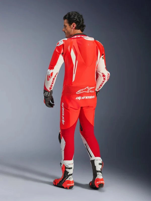 Alpinestars Leather suite 1-pcs GP Tech v5 Fluo Red/White, 50