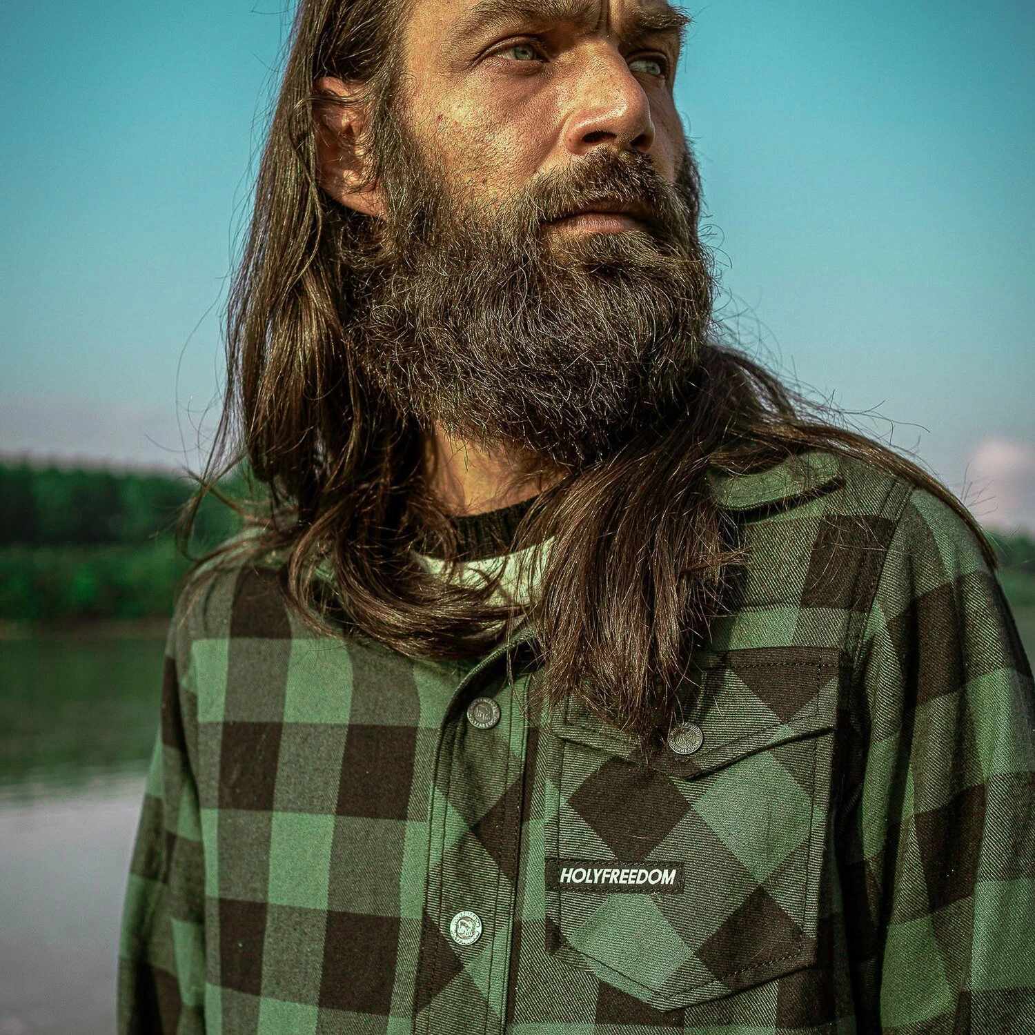 Holy Freedom Jessie James Flannel shirt, Green, M