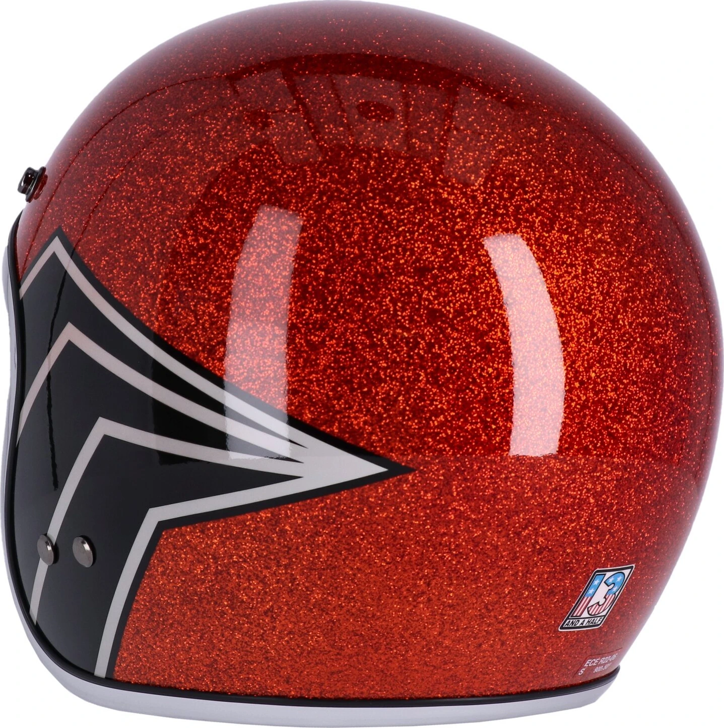 13 1/2 Skull bucket helmet flake, amber, S, Metal Flake