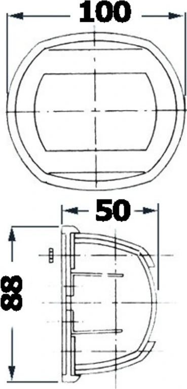 Classic 12 navigation light black - white 225°