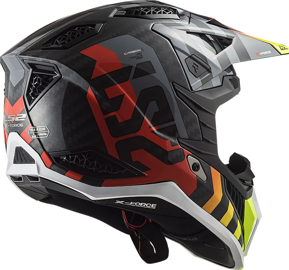 LS2 MX703 C X-FORCE BARRIER helmet - M, H-V Yellow Red