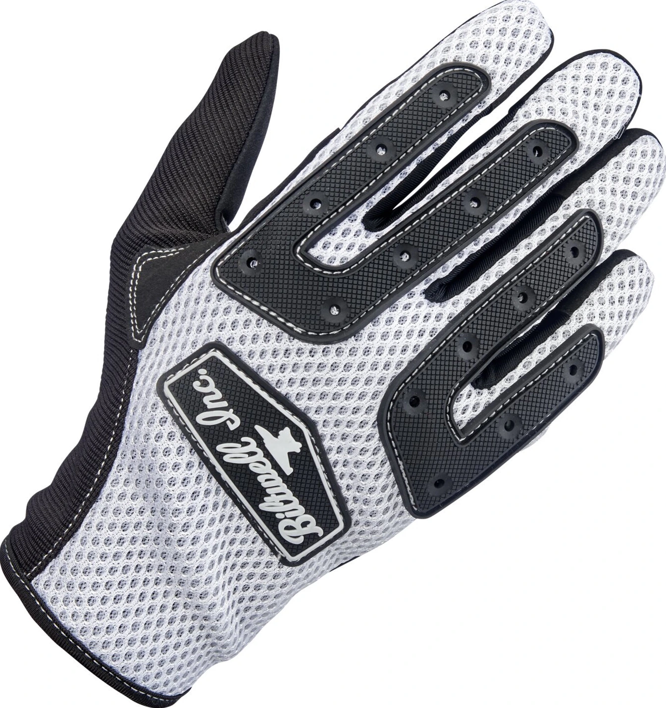 Biltwell Anza gloves, white, Black, XS