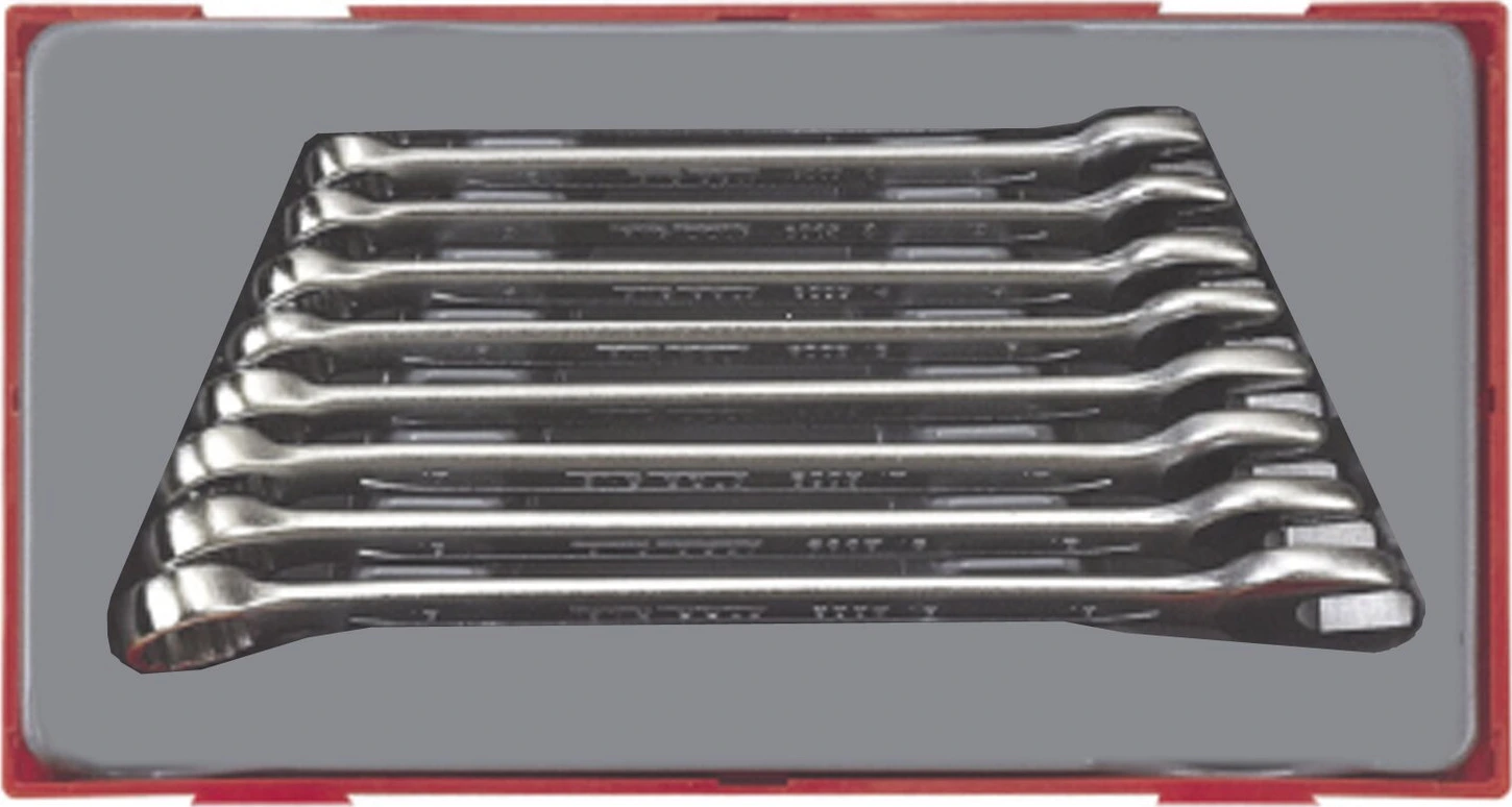 Teng Tools, atvirųjų/žiedinių veržliarakčių rinkinys. JAV dydžiai