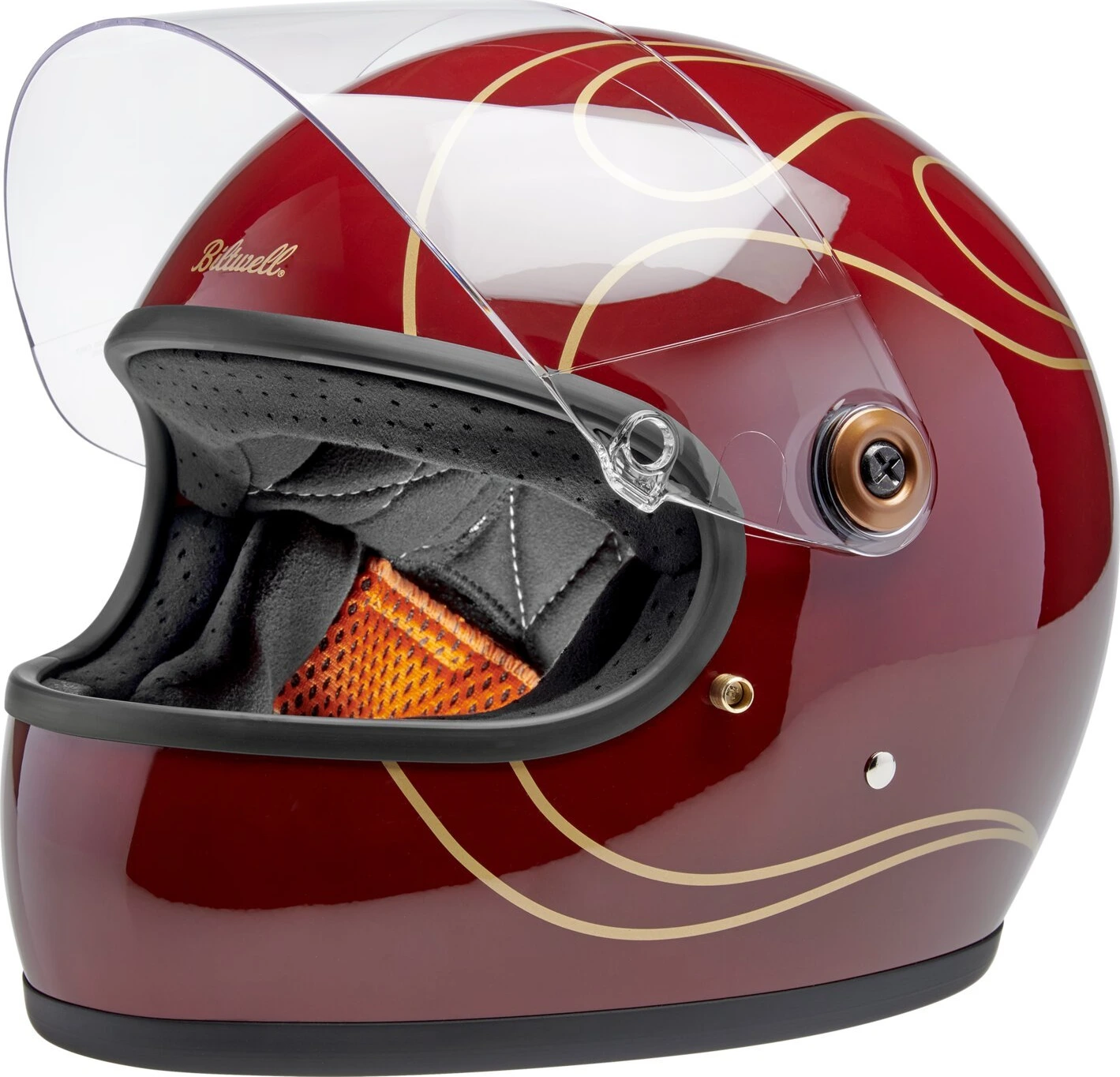 Biltwell Gringo S helmet, garnet Red, Red, flames Red, Gloss