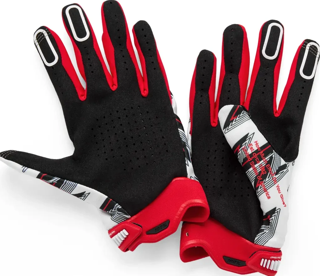 GLOVES RIDEFIT WHITE/RED - S