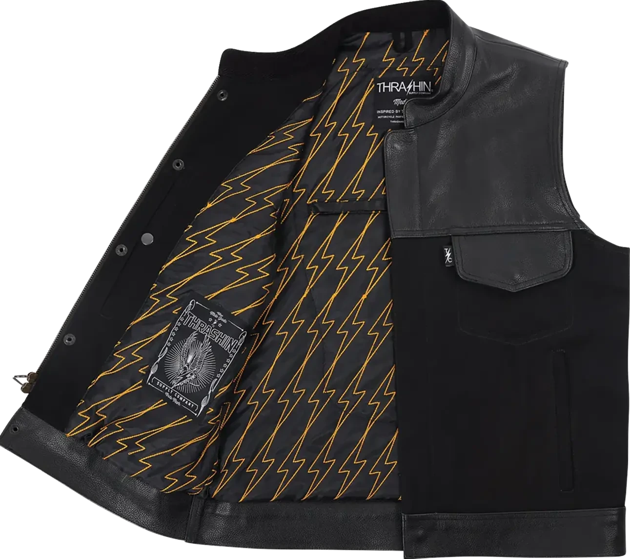 VEST KANAN LEATHER DENIM SMALL