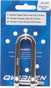 Qvarken Long D-Shackle AISI316 10mm