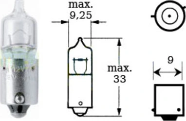 Lemputė 12v H6w Bax 9s
