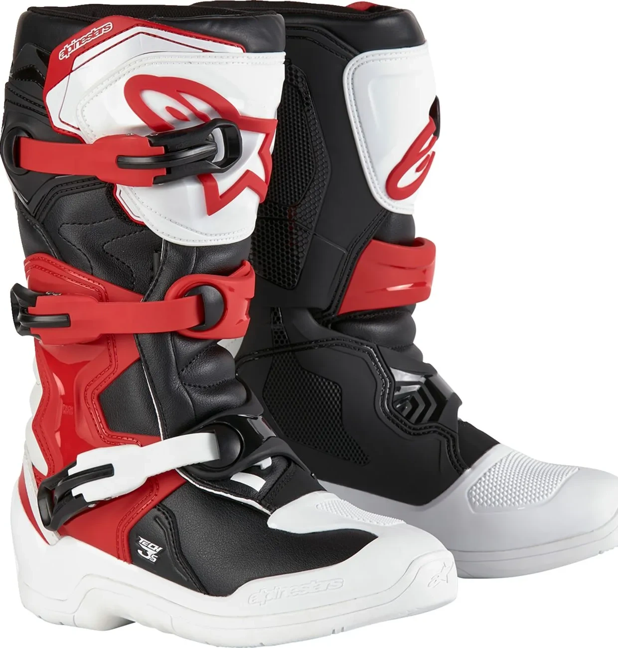 BOOT TECH3S YTH WT/BK/R 2