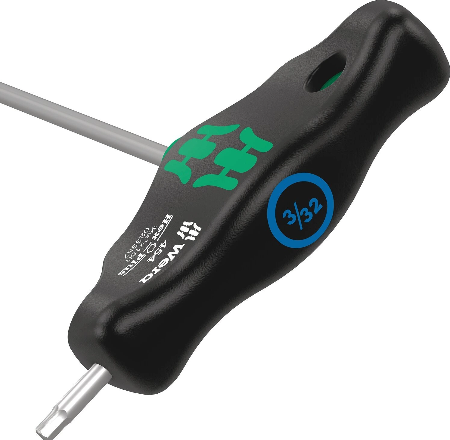 Wera Imperial T-handle hexdriver series 454 Size 3/32", Black, 3 mm, Chrome