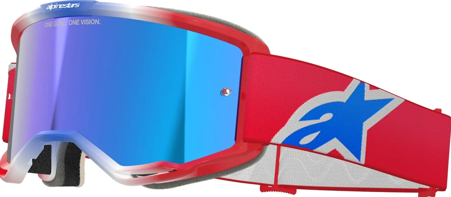 GOGGLE VISION 5 CORP RED/WT/BL MIRROR-BLUE