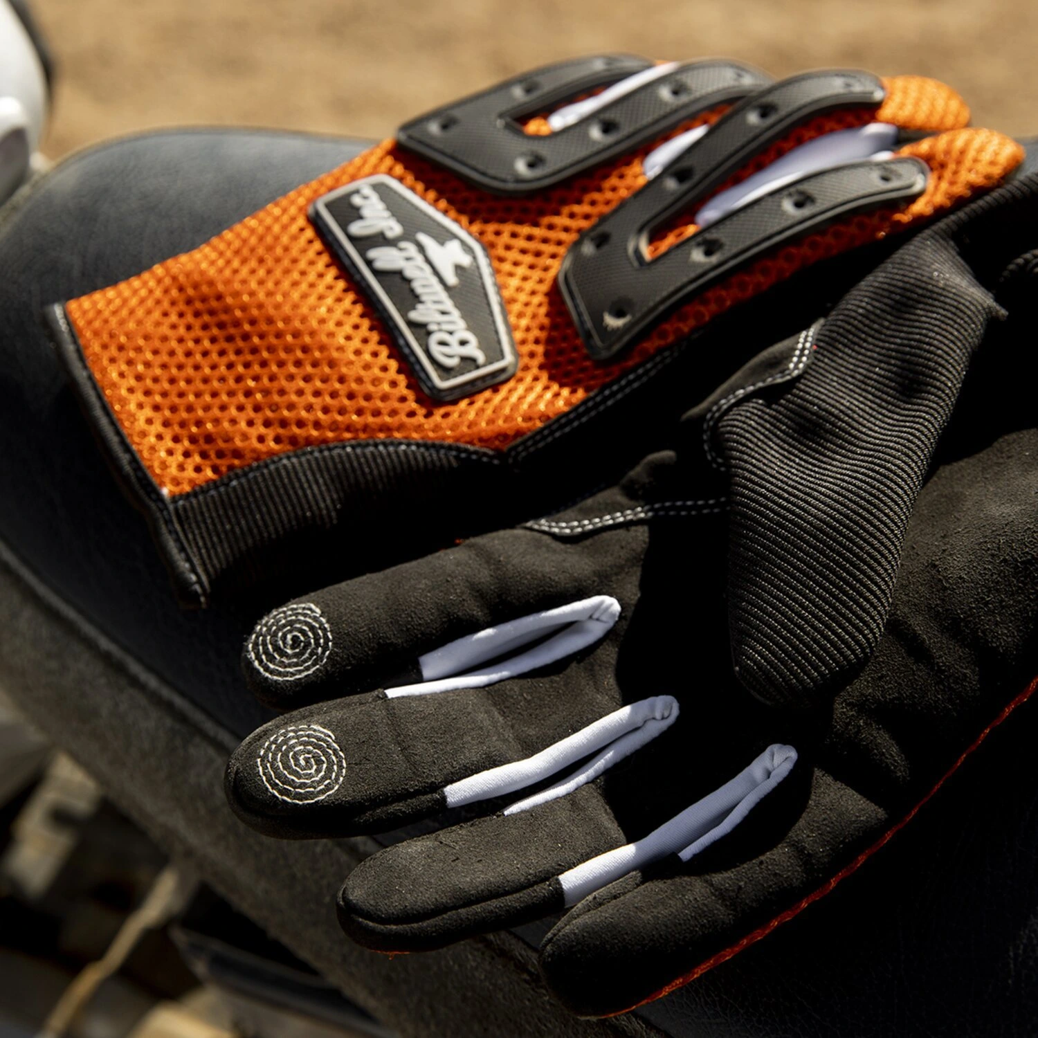 Biltwell Anza gloves, orange, Black, M