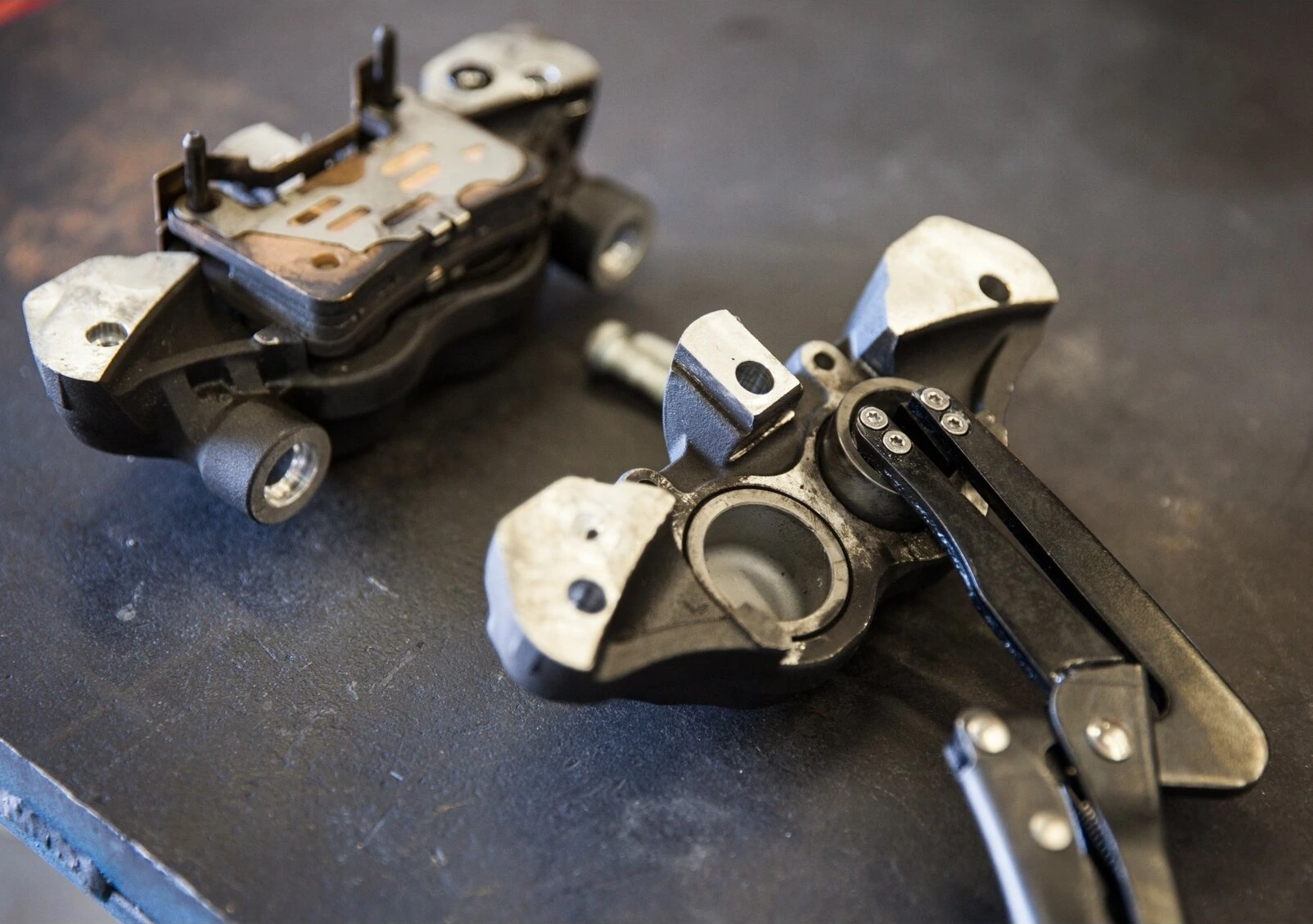 Motorcycle brake piston removal locking pliers