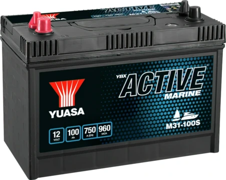 Yuasa M31-100S Active Marine Start Battery 12V 100Ah 750A Pastaba: Padėklų krovinys (12