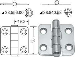 S.S hinge 38x39 mm