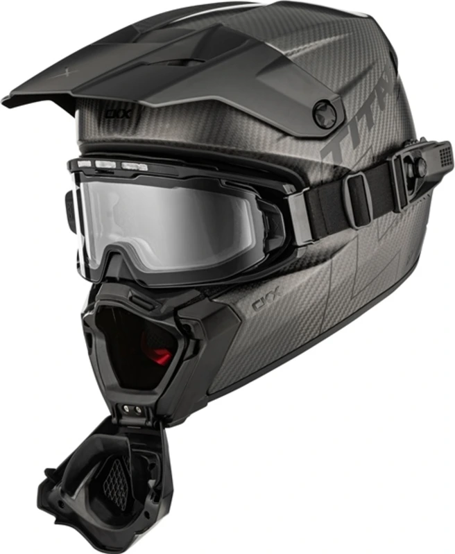 CKX Helmet Titan AMS Pro Matt Carbon + Heated Photochromic Goggles, M