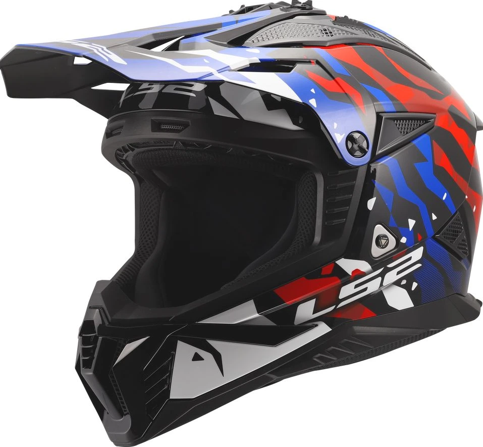 LS2 MX708 FAST II GROTESK Helmet - 2XL, White Blue Red