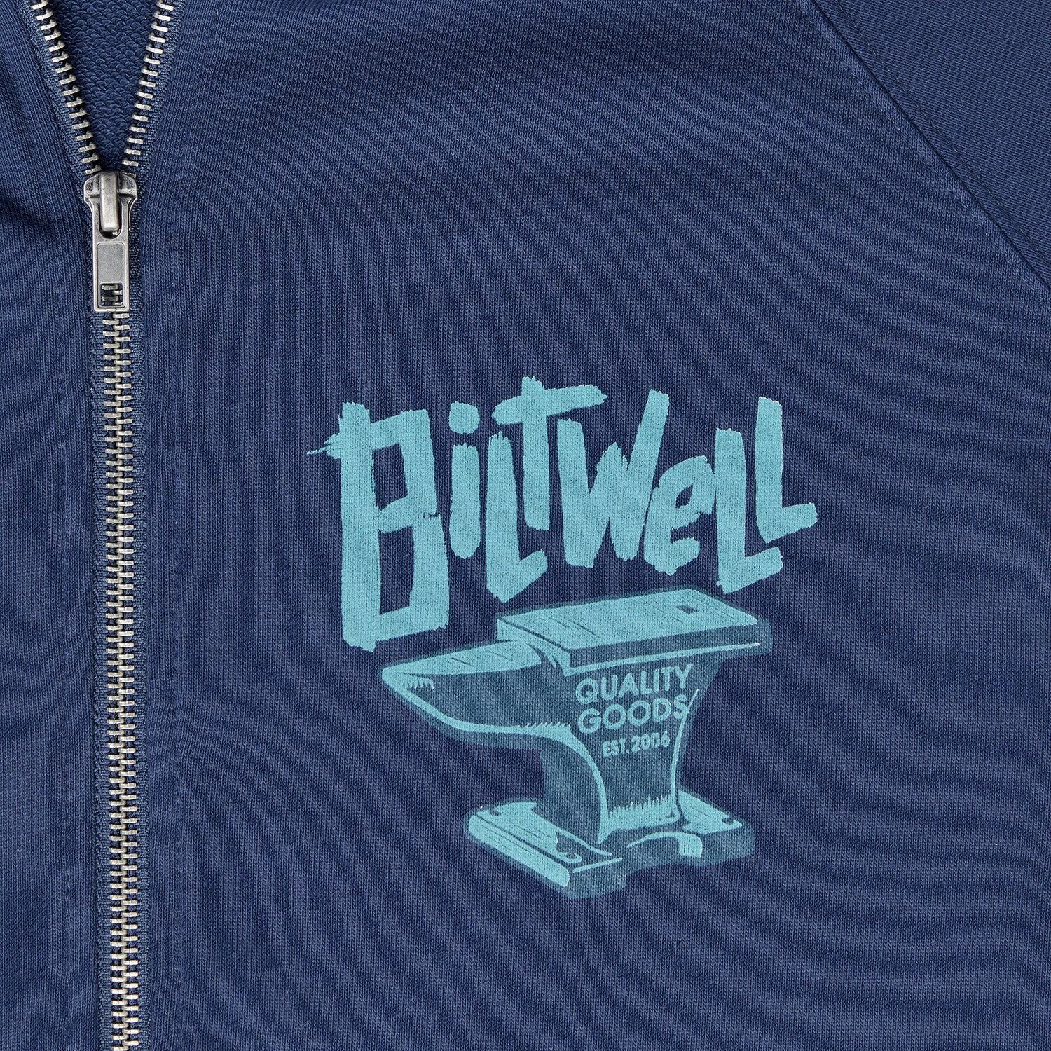 Biltwell Anvil zip hoodie, Blue, S