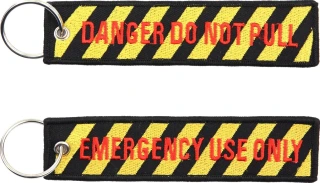 Danger do not pull keychain