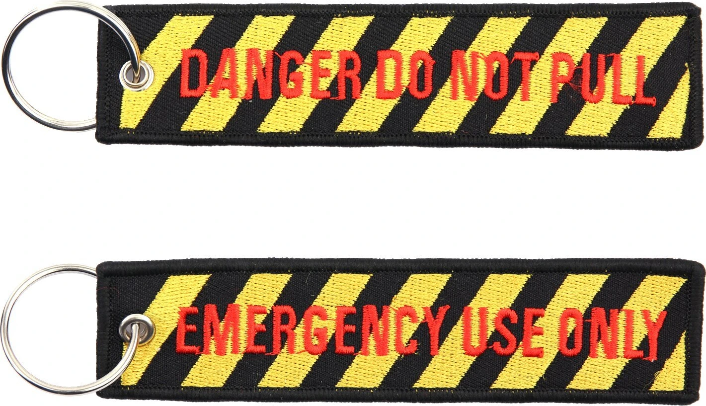 Danger do not pull keychain