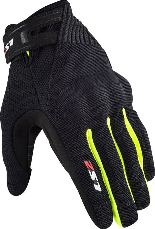 LS2 Dart II Man Gloves - L, Black H-V Yellow