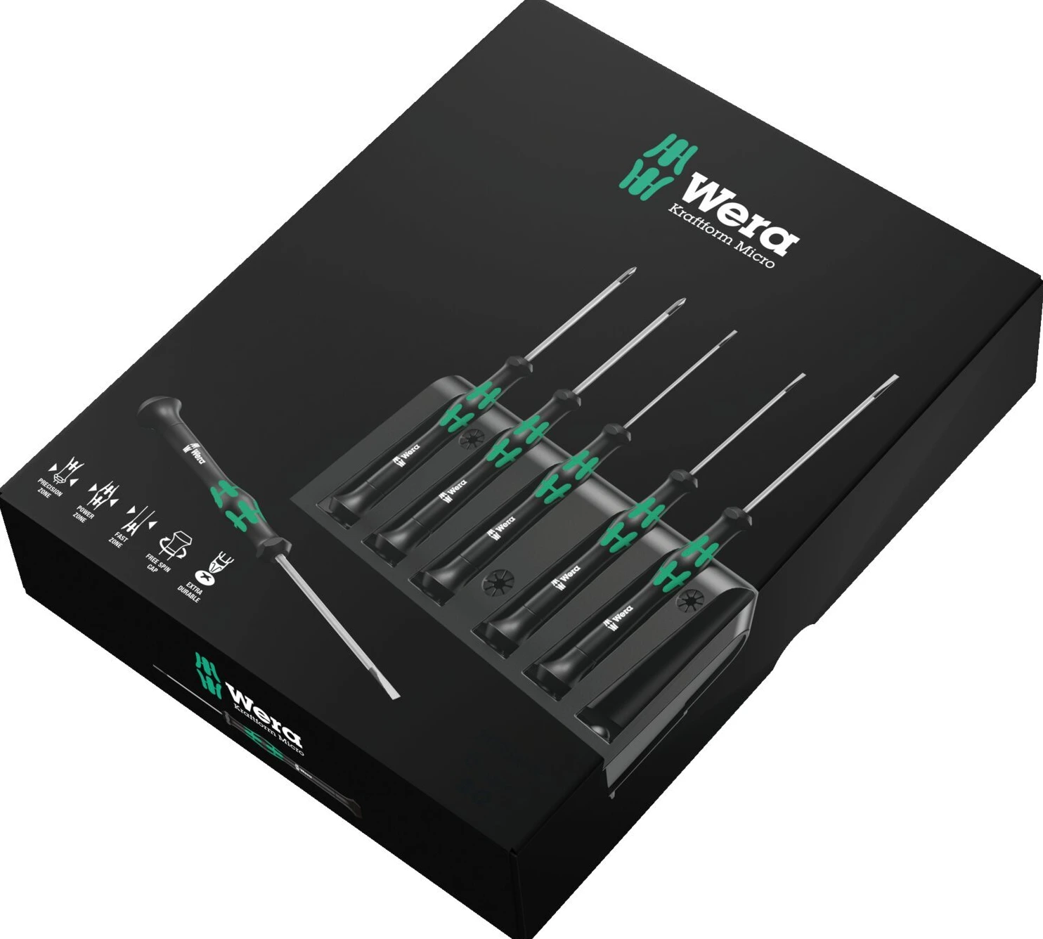 Wera micro screwdriver set 6 pcs for electronic applications, Black