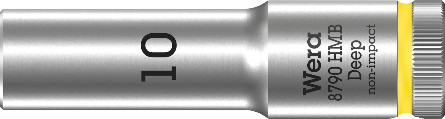 Wera, deep socket size 10mm, Brushed