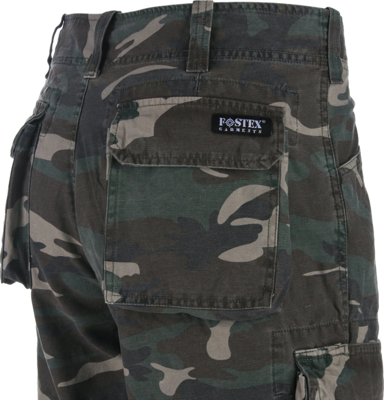 Army Surplus Cargo short, woodland stonewashed Green, XL, Washed