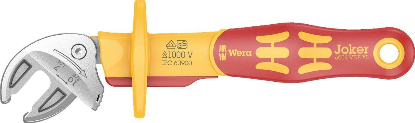 Wera adjustable wrench 7-10mm- 1/4"-3/8" Joker VDE XS, Red, 119 mm