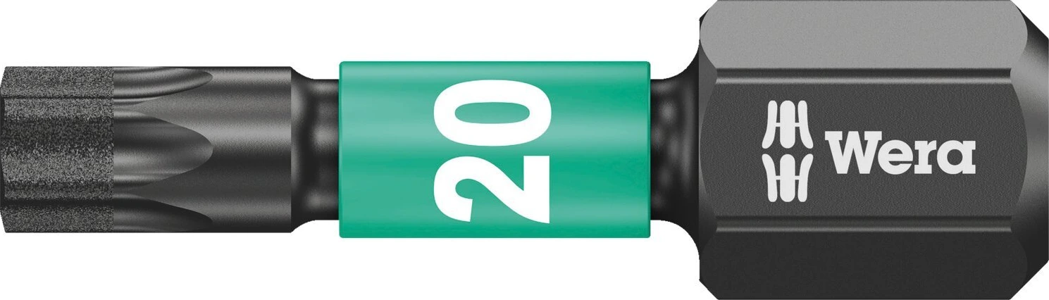 Wera 1/4" bit for Torx® screws Impaktor TX20, Green, 25 mm