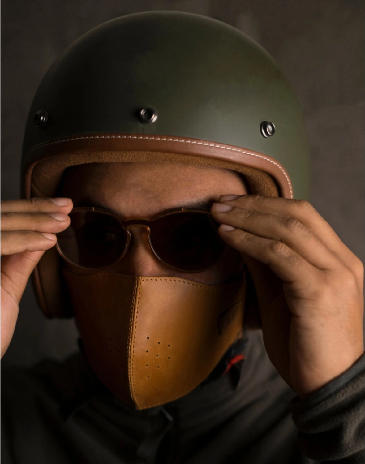 Trip Machine Face mask, vintage tan, One size fits most
