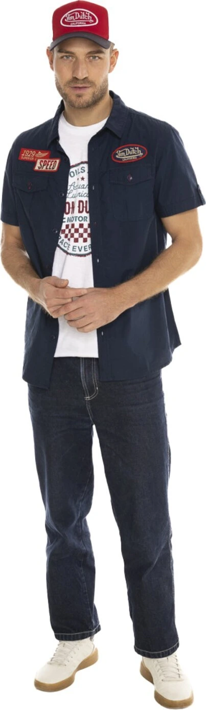 Von Dutch Popline shirt, Navy, S