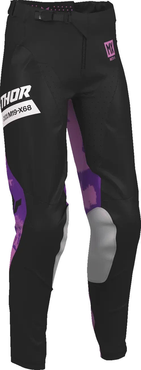 PANT WMN LAUNCHMODE BLEACH BLK/ORCH 3/4