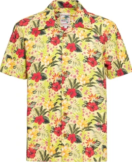 King Kerosin AOP Tropical Hawaiian Style Shirt Blazing Yello