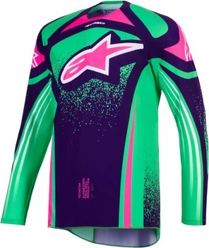 Alpinestars Jersey Techstar Nomur Purple/Green/Fluo Pink, M