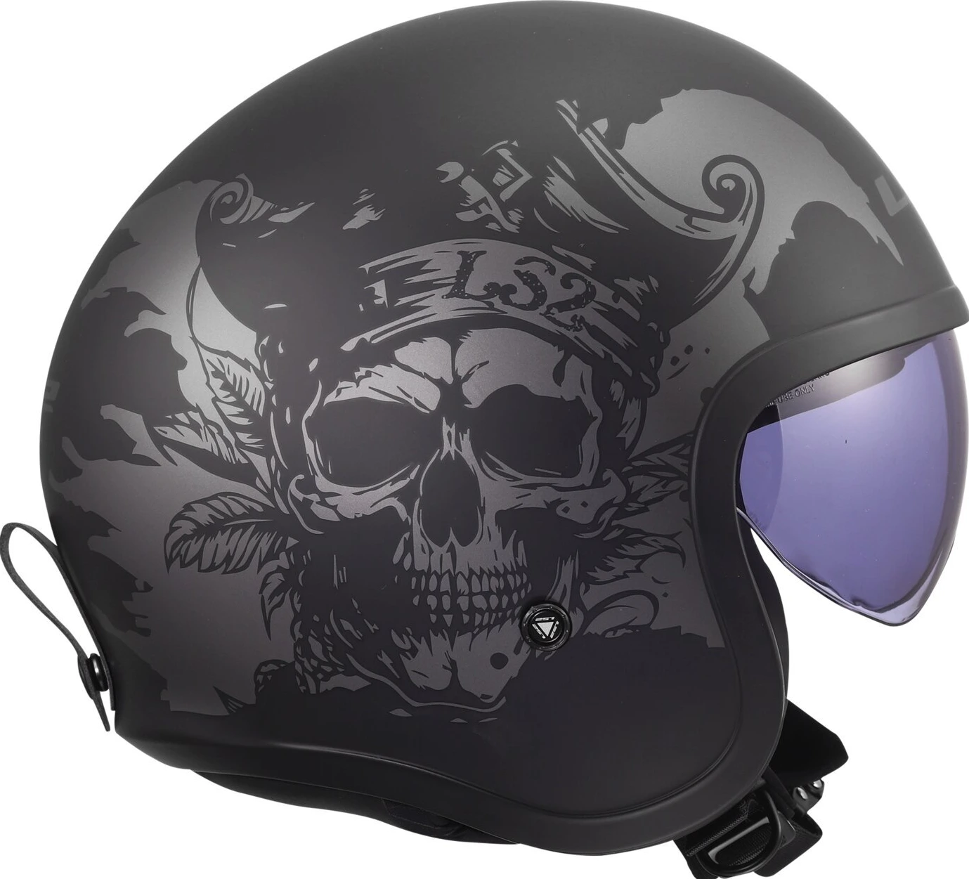 LS2 Spitfire II helmet, willy Black, L, Matte