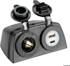 Lighter + USB-A + USB-C socket with housing