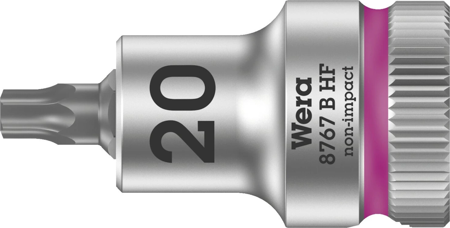 Wera Zyklop 3/8" Torx® socket bit TX20 with holding function, 35 mm, Chrome