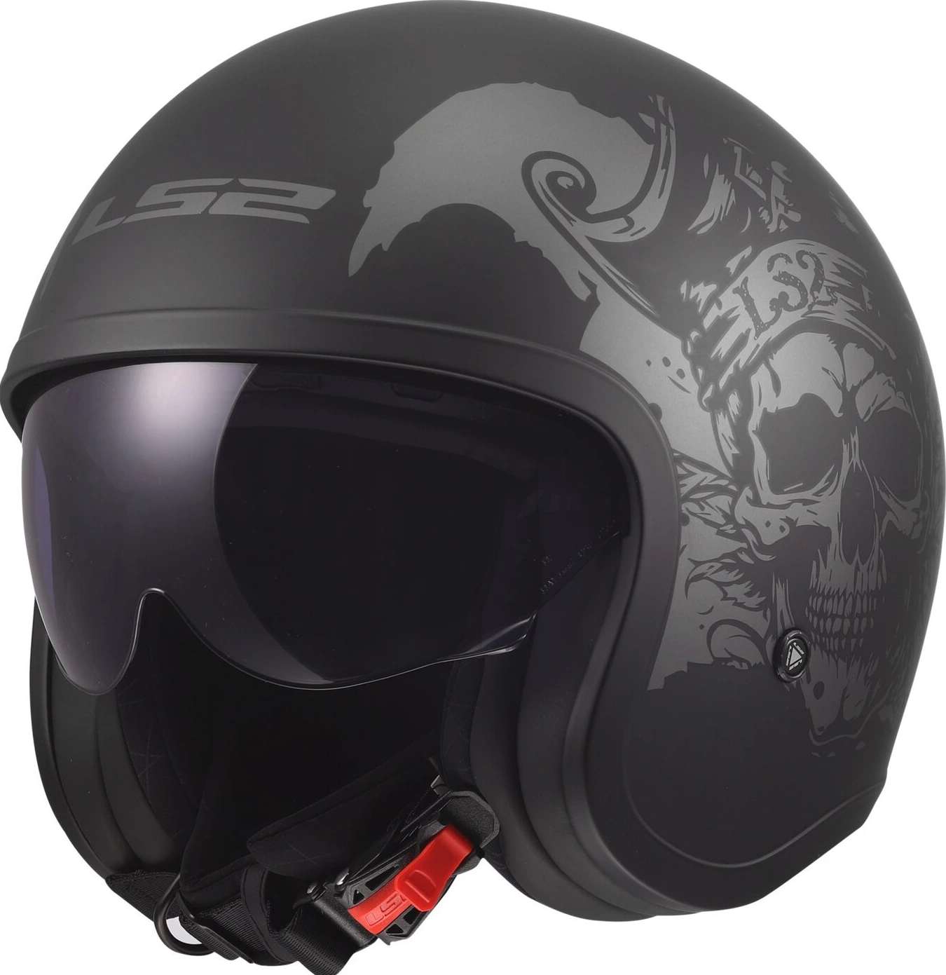 LS2 Spitfire II helmet, willy Black, L, Matte